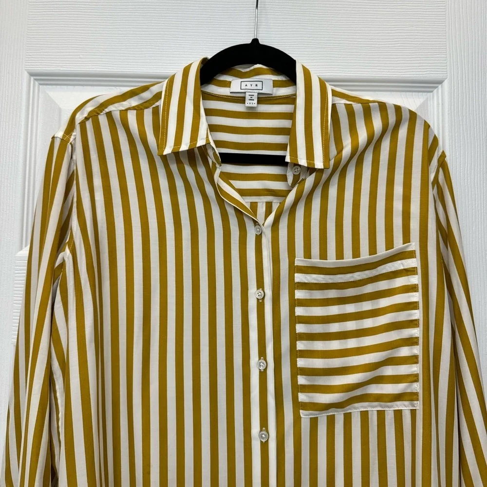 AYR Deep End Buttondown Yellow Stripe Shirt
Size XS - Picture 7 of 10